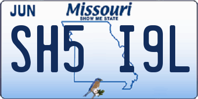 MO license plate SH5I9L