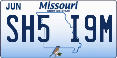 MO license plate SH5I9M