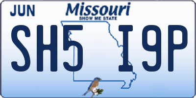 MO license plate SH5I9P