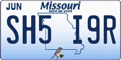 MO license plate SH5I9R