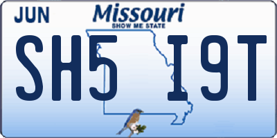 MO license plate SH5I9T