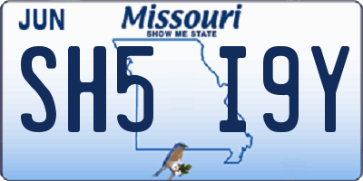 MO license plate SH5I9Y