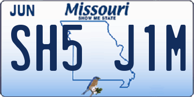 MO license plate SH5J1M