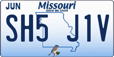 MO license plate SH5J1V