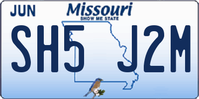MO license plate SH5J2M