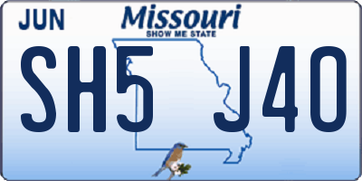 MO license plate SH5J4O
