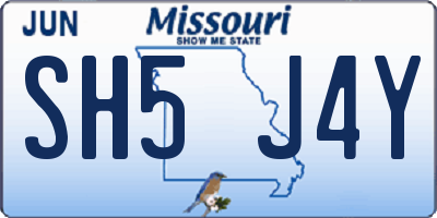 MO license plate SH5J4Y