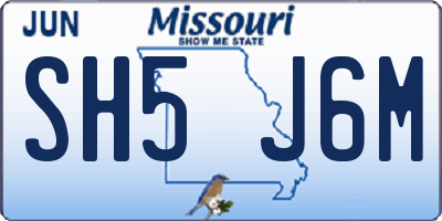MO license plate SH5J6M