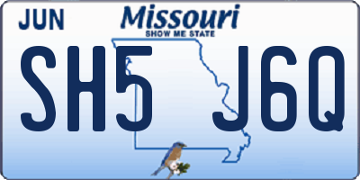 MO license plate SH5J6Q
