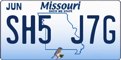 MO license plate SH5J7G