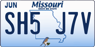 MO license plate SH5J7V