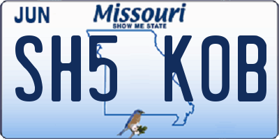 MO license plate SH5K0B