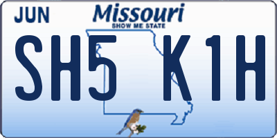 MO license plate SH5K1H