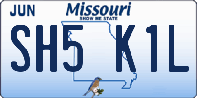 MO license plate SH5K1L