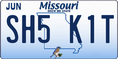 MO license plate SH5K1T