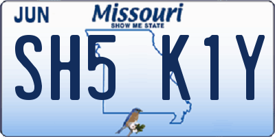MO license plate SH5K1Y