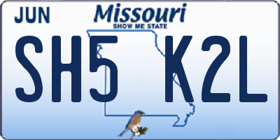 MO license plate SH5K2L