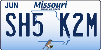 MO license plate SH5K2M
