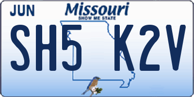 MO license plate SH5K2V