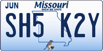 MO license plate SH5K2Y