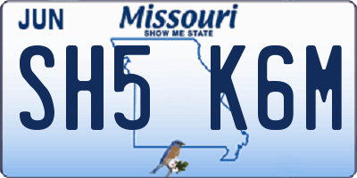 MO license plate SH5K6M