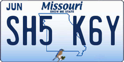 MO license plate SH5K6Y
