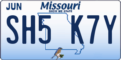 MO license plate SH5K7Y