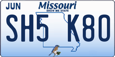MO license plate SH5K8O