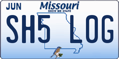 MO license plate SH5L0G