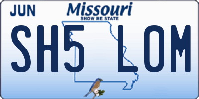 MO license plate SH5L0M