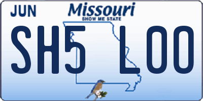 MO license plate SH5L0O
