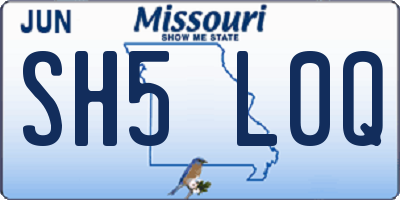 MO license plate SH5L0Q