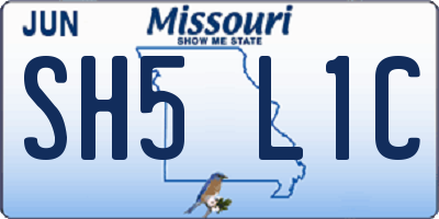 MO license plate SH5L1C