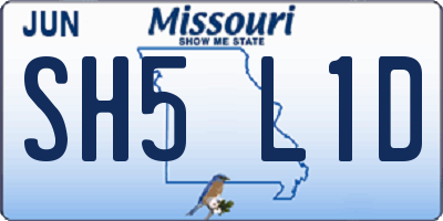 MO license plate SH5L1D