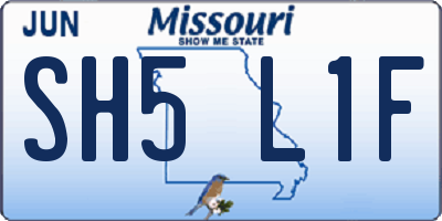 MO license plate SH5L1F