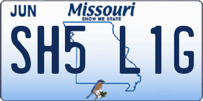 MO license plate SH5L1G