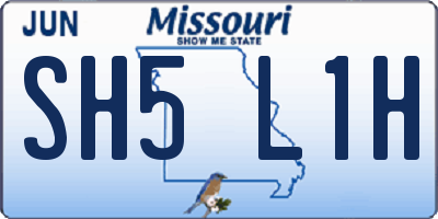 MO license plate SH5L1H