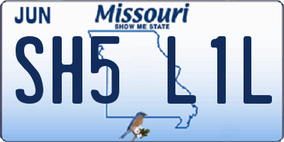 MO license plate SH5L1L