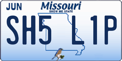 MO license plate SH5L1P