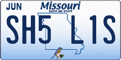MO license plate SH5L1S