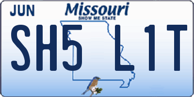 MO license plate SH5L1T