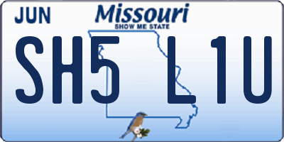 MO license plate SH5L1U