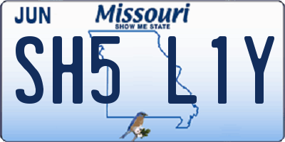 MO license plate SH5L1Y