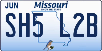 MO license plate SH5L2B