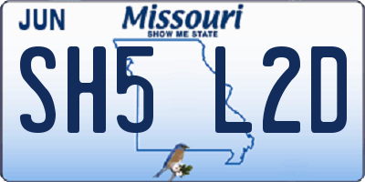 MO license plate SH5L2D