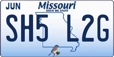 MO license plate SH5L2G
