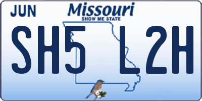 MO license plate SH5L2H