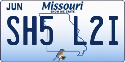 MO license plate SH5L2I