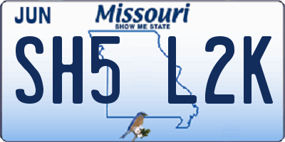 MO license plate SH5L2K