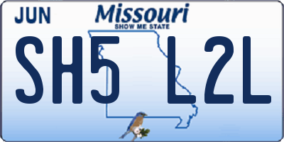 MO license plate SH5L2L